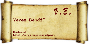 Veres Benő névjegykártya