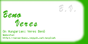beno veres business card